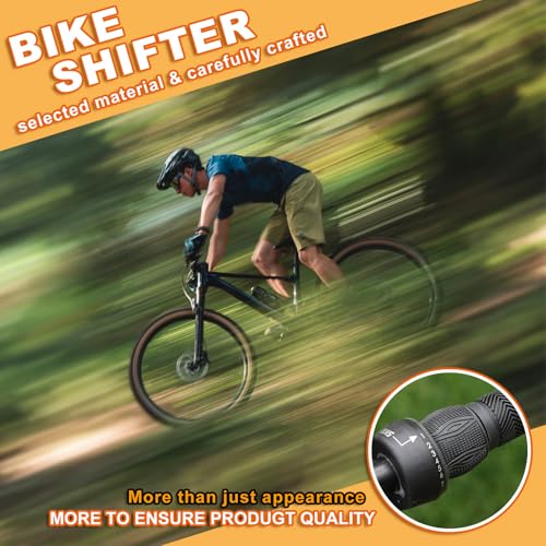 Black 3x7 Speed Bicycle Gear Shifter Set with Handlebar Grips - Revoshift