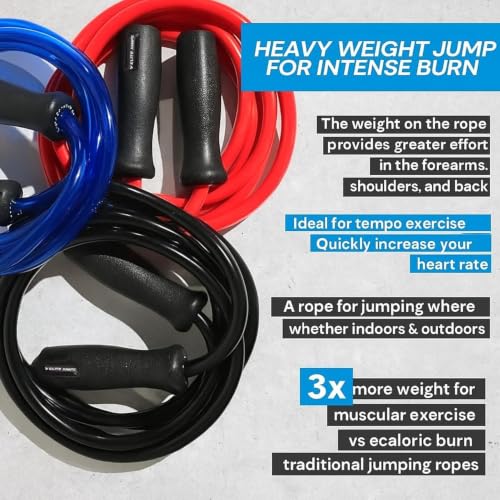 Elite Muay Thai 2.0 Weighted Jump Rope Black - MMA & Fitness Training