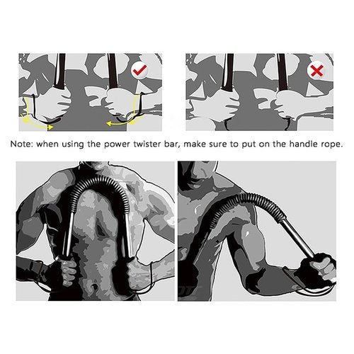 HAOYING Power Twister Bar Arm Shoulder Upper Body Chest Builder Strengthener Spring Exercise Bicep Blaster(30 kg - 66 lbs)