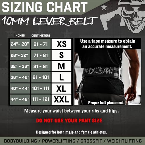 Leather Weight Lifting Belt with Steel Lever Buckle - 10mm Support for Powerlifting & CrossFit - M / 1776