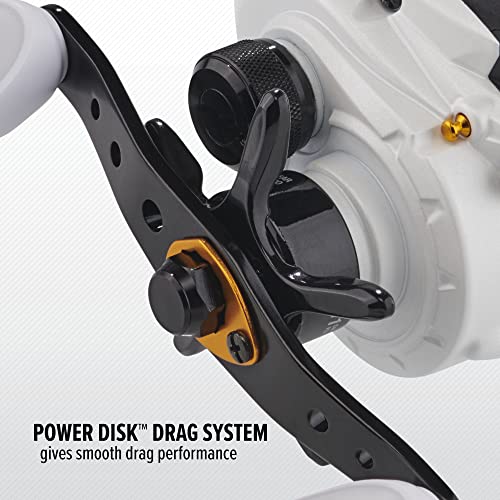 Abu Garcia Max Pro Low Profile Baitcast Reel, Size LP (1539730), 7 Stainless Steel Ball Bearings + 1 Roller Bearing, Synthetic Star Drag, Max of 15lb | 6.8kg, Left-Handed (Box)
