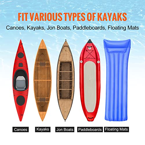 Heavy Duty Kayak Cart with 350lbs Capacity, Detachable Canoe Trolley & Beach Wheels