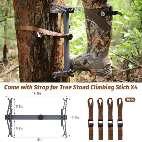Kalkal Aluminum Climbing Sticks for Hunting - Lightweight, Non-Slip Tree Stand Accessory