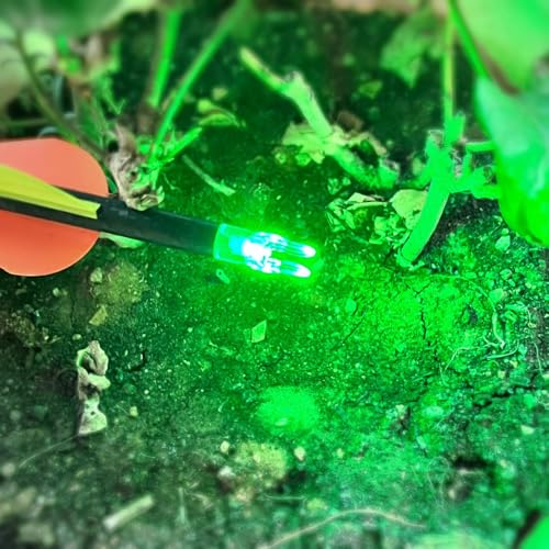 Green Lighted Arrow Nocks for 6.2mm/0.204in Arrows with LED, Includes Screwdriver