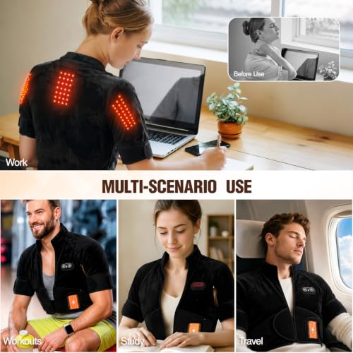 Weighted Heating Pad for Neck, Shoulders & Back with Vibration & Heat