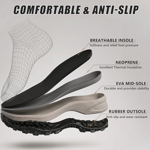Turuiwei Waterproof Rubber Boots for Men & Women - Steel Shank, Black, 11 Women/10 Men