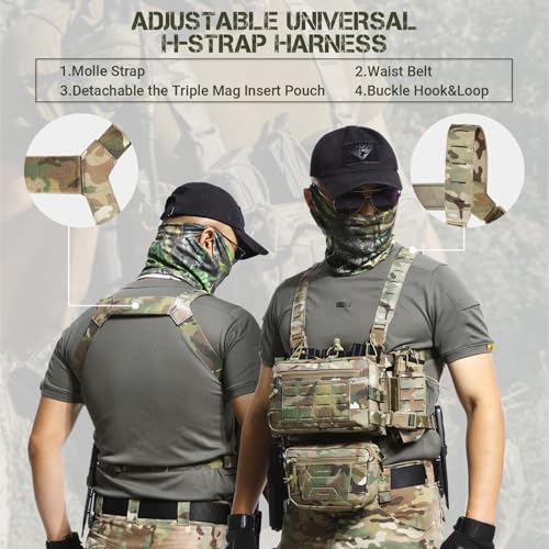 VOTAGOO Mc Tactical Chest Rig with 5.56/7.62 Magazine Pouches - Modular & Adjustable