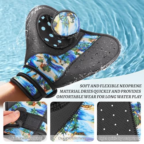 Water Baseball Glove & 2 Skip Balls Water Games Set for Pool Beach Summer Fun