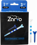 Zario Golf Tees - Durable 3 1/4 Inch Combo with 1 1/2 Inch Par 3 Tees - Unbreakable Design, Multiple Colors