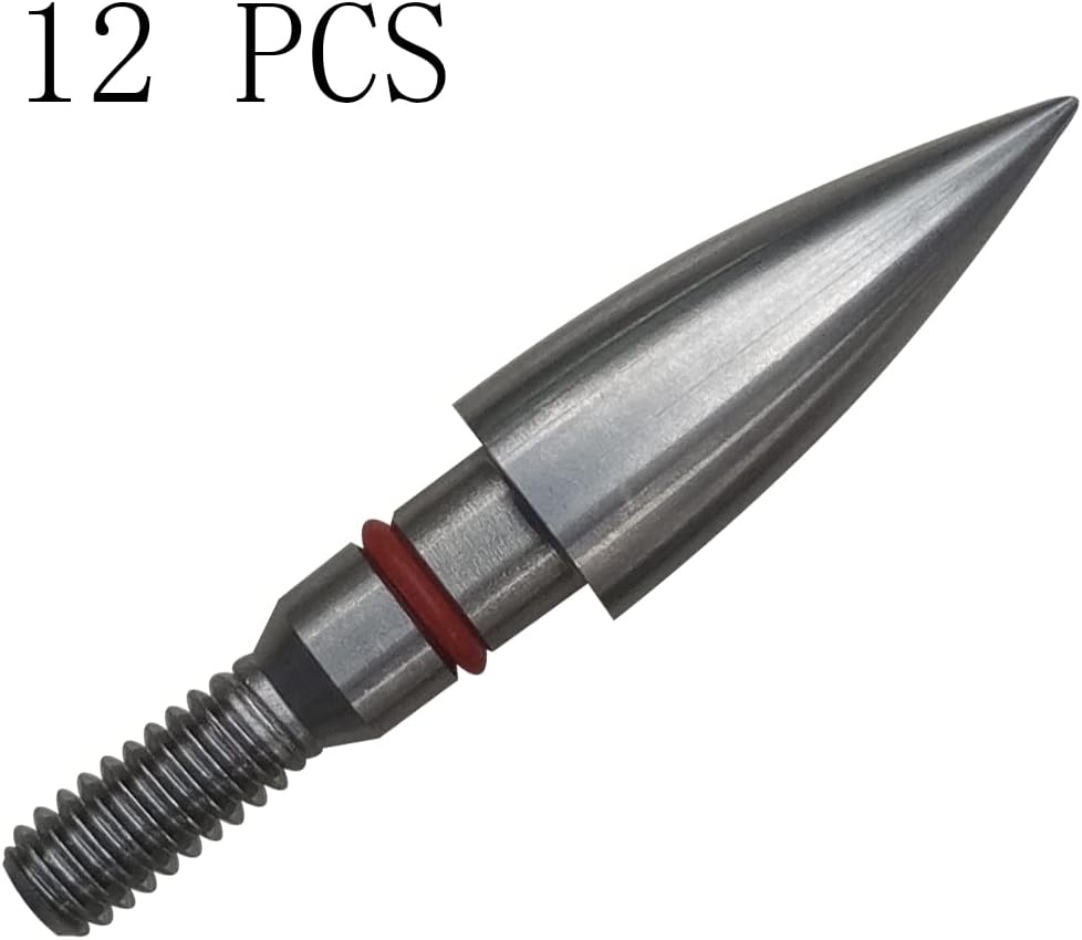 Skiennix Stainless Steel Archery Field Points - Precision Tips in Multiple Diameters & Weights (12 Pack)