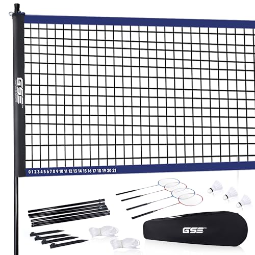 GSE Badminton Complete Set with Net, 2ft x 20ft, 4 Rackets & Carry Bag