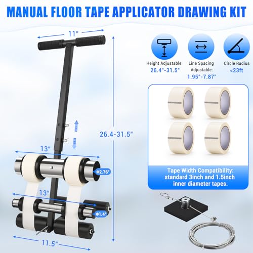 GADFISH Silver & Black Basketball Court Line Tape Machine for Field Marking