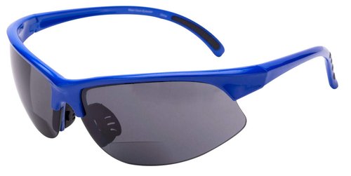 Mass Vision The Wind Breaker Sport Wrap Polarized Bifocal Sunglasses for Men and Women (Blue, 1.5)