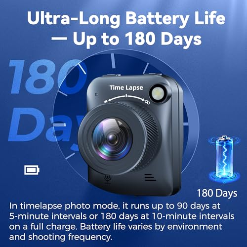 Dsoon 4K Waterproof Time Lapse Camera Black 32GB - Outdoor Recorder