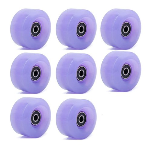 SzBlaZe 8 Pack 82A 58 x 32mm QUAD Roller Skates Wheels with Bearings double Line Skates Wheels for Outdoor or Indoor Skateboard Roller Skates Wheel Accessories(Jelly Purple)
