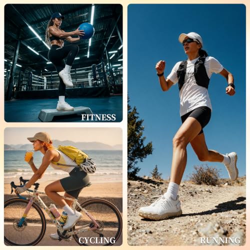 Women's Wide Toe Box Barefoot Trail Running Shoes - White, 8 Wide
