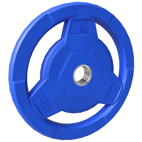 FAGUS H Color Coded 2-Inch Rubber Coated Olympic Grip Plate for Barbell,Solid Cast Iron Weight Plates for Strength Training,Weightlifting,Crossfit,Home Gym, 45LB Single