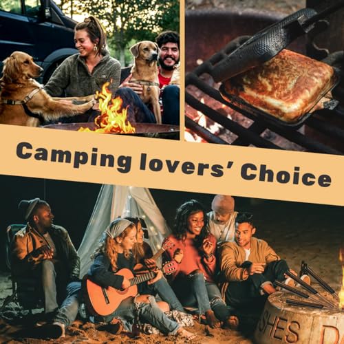 4-Pack Cast Iron Campfire Sandwich Maker - Pudgy Pie & Pie Iron for Camping