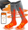Heated Socks for Men and Women with APP Control - Women 5-9.5 / Men 6-8.5, Rechargeable Thermal Foot Warmer for Winter Outdoor Activities