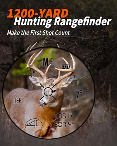 WOSPORTS 1200yd Rangefinder with 4 Modes for Hunting & Archery - Slope, Speed