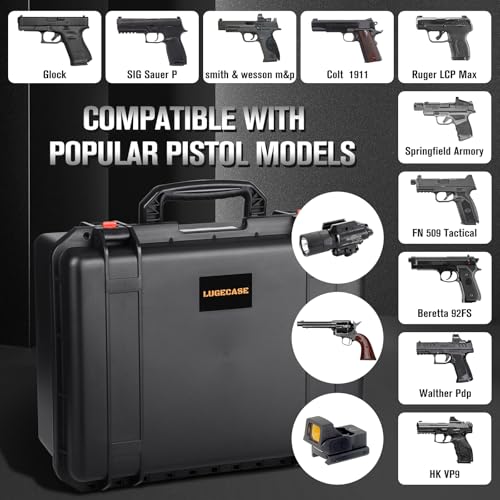 8 Pistol & 9 Magazine Storage Case - Modular Hard Gun Case for Multiple Handguns