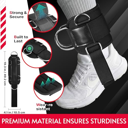 Ankle Straps for Home Gym Cable Machine - Padded Adjustable Fitness Accessories