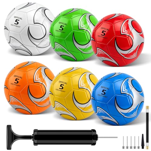 Soccer Ball Size 5 with Pump Needles - Deflated Bulk Pack for Adults & Teens