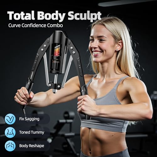 FullBlack Hydraulic Arm Exerciser with Adjustable 22-440lbs - Home Fitness Equipment