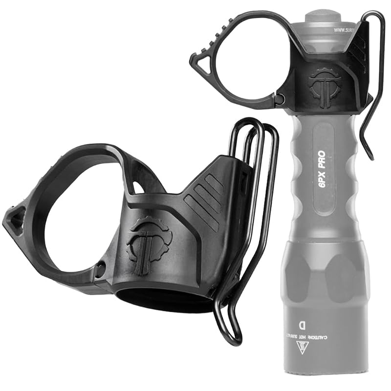 Thyrm Switchback 3.0 Deep Carry Flashlight Ring - Premium Metal Clip, Black