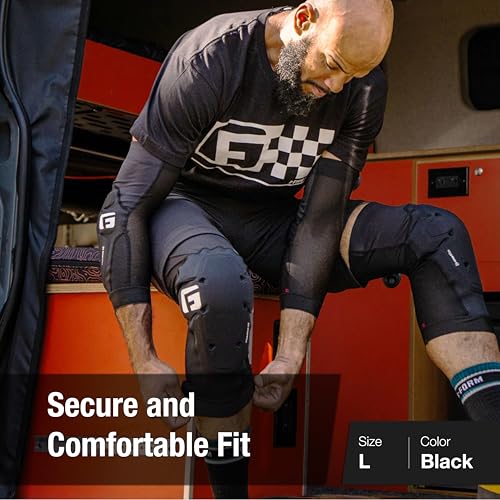 G-Form X4 Adult Large Knee Guards Black - Impact-Absorbing, Breathable MTB Protection