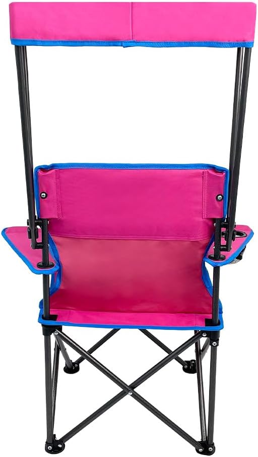 Venture Forward Youth Outdoor Canopy Chair - Adjustable Shade, Portable Folding Kids Chair with Cup Holder