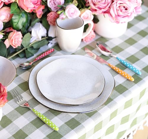 Colorful Stainless Steel Silverware Set - 24 Pieces for 6 Persons with Mix Handles