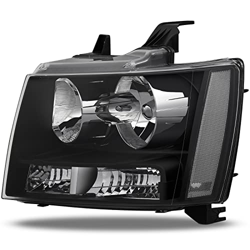 APSVE Headlight Assembly for Chevy Tahoe Suburban 2007-2014 Black or Chrome