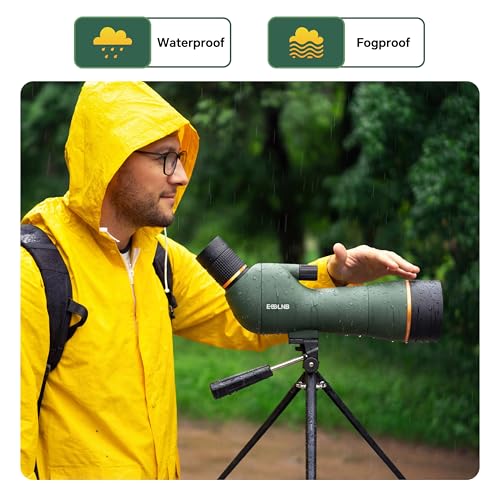 ESSLNB Small Waterproof Spotting Scope with Tripod, 20-60x BAK4 High Definition Bird Watching