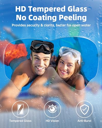 Adult Swim Goggles with Nose Cover - Wide View HD Glasses - Clear Variation