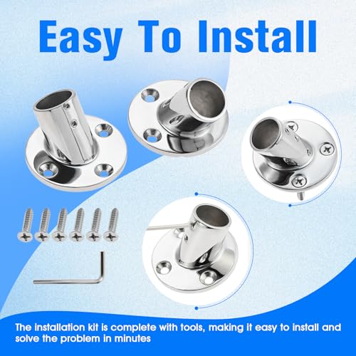 Heavy Duty Marine Stainless Steel Boat Hand Rail Fitting 7/8 Inch Diameter - 1 Piece
