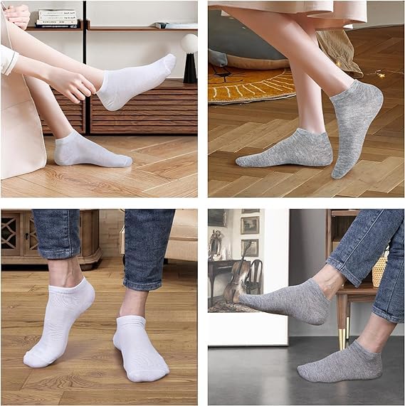 Men Women Unisex 300 Pairs Low Cut Ankle Socks Breathable Casual Athletic Socks Bulk Pack