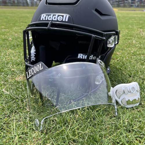 Football Helmet Visors 2 Pack Clear + Black Clips Wide Vision Fit