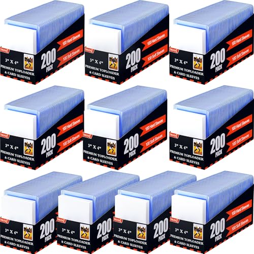 TRUGQ 1000 Hard Card Top Loaders + 1000 Soft Sleeves - 3x4 Inch Card Protectors (Variation of THIS listing)