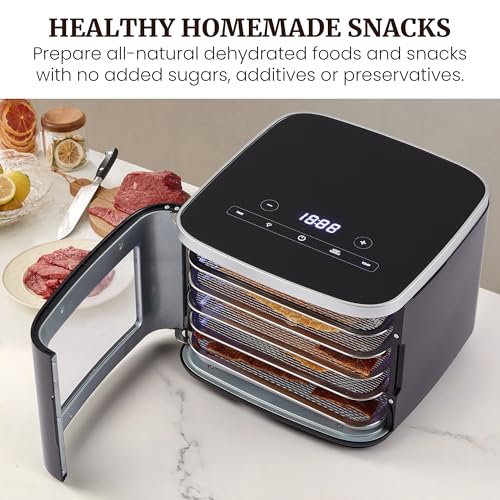 Elite Gourmet Black 5-Tray Digital Food Dehydrator with Keep Warm Function
