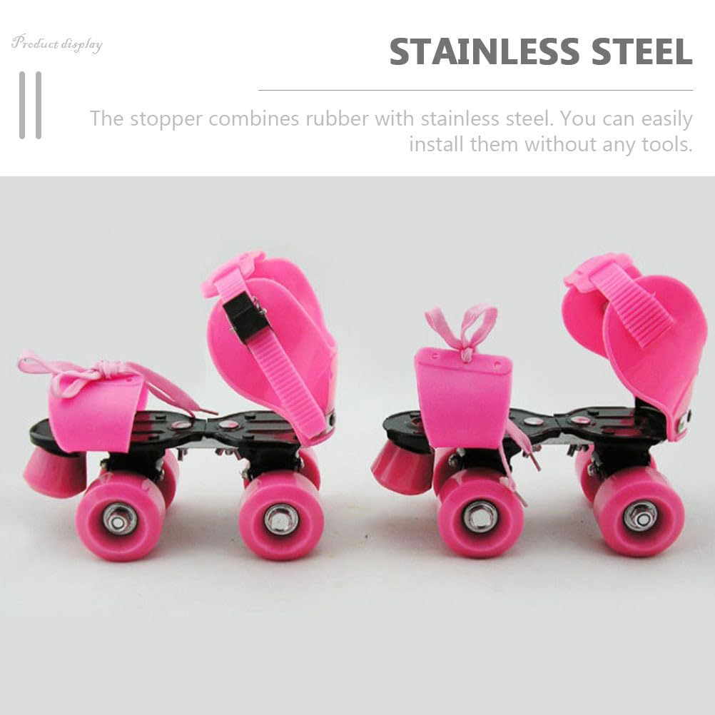 Veemoon 1 Pair Roller Skate Stoppers, Roller Skate Parts Skates Toe Stoppers Skates Brake Toe Stops Replacement Accessories