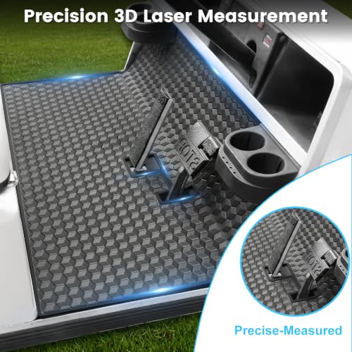 iLSKW Black Cube Square Patent Design Golf Cart Floor Mat for Club Car DS & Villager