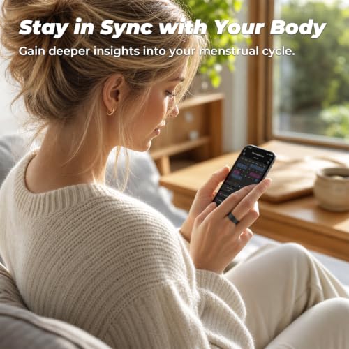 Smart Ring for Women and Men - Sleep Tracker, 12 Sports Modes, Size 10 Black - Fitness & Health Monitoring
