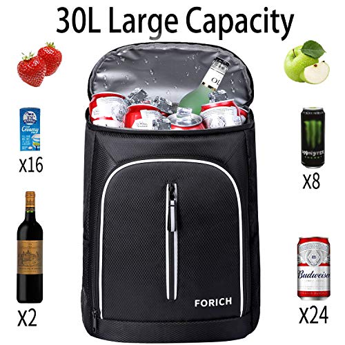 Insulated Waterproof Cooler Backpack with Leak Proof Interior 30L Portable Lunch Bag for Travel Camping Beach