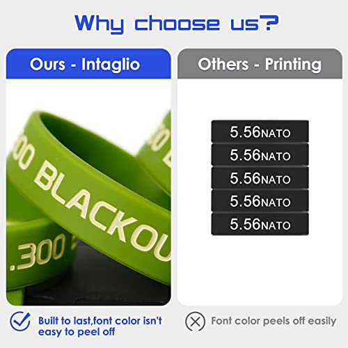 6 Pack Magazine Marker Bands for 300 Blackout - Silicone Identification Bands