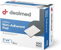 Dealmed Sterile Non-Adherent Gauze Pads - Highly Absorbent, Non-Stick, 3" x 4", 100 Count Box