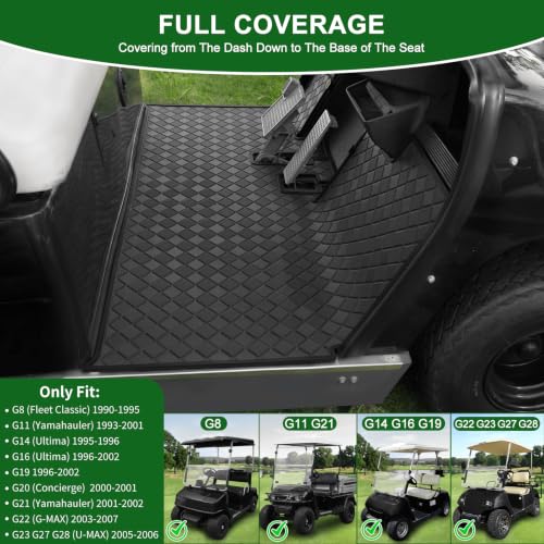Cartalia Black Trim Golf Cart Floor Mat for Yamaha G8-G23 1990-2007, Full Coverage