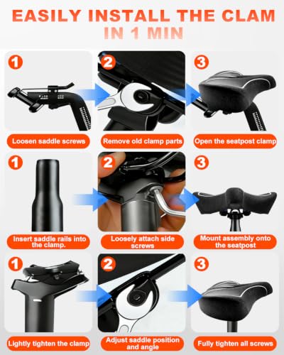 Oversized Waterproof Bike Seat 14.5W for Men Women Fat People Extra Wide Leather