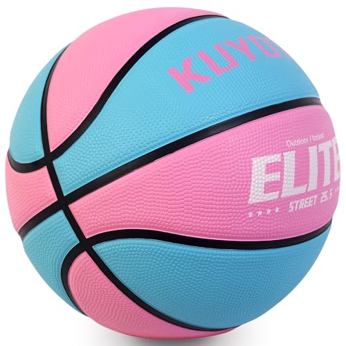 Kids & Youth 25.5-inch Pink Blue Basketball - Thickened Rubber Indoor Outdoor