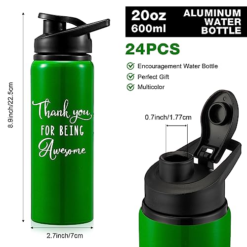 24 Pack 20 oz Aluminum Water Bottles Leakproof Sport Bottles with Twist Cap